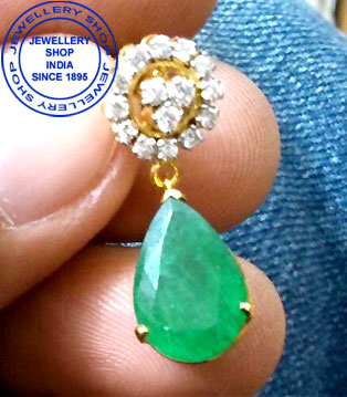 Emerald Earring Designs with Diamonds