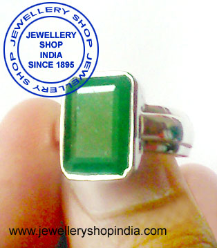Emerald Gemstone Ring Designs for Men in Silver
