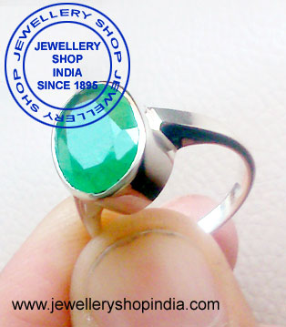 Emerald Gemstone Ring Designs in Silver
