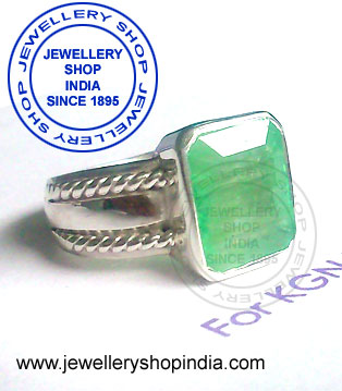 Emerald Gemstone Ring Designs in Silver for Man