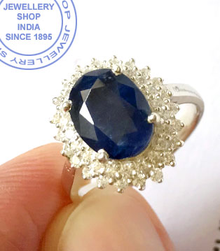 Jewellery Design Blue Sapphire Ring in Silver
