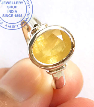Jewellery Design Yellow Sapphire Ring in Silver