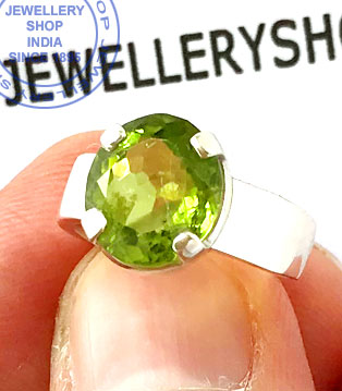 Jewellery Design Peridot Gemstone Ring in Silver
