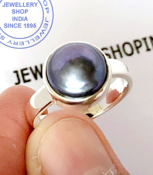 Jewellery Design Black Pearl Stone Ring
