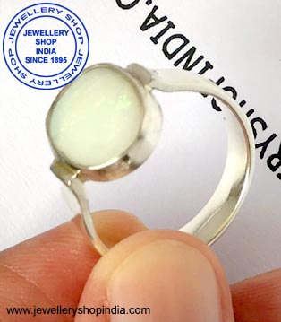Opal Gem Stone Ring in Silver