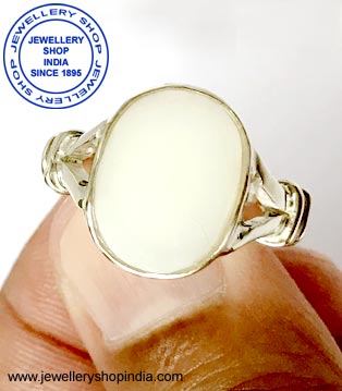 Opal Stone Ring in Silver Design