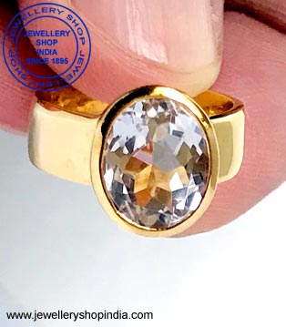 White Topaz Gemstone Ring Design