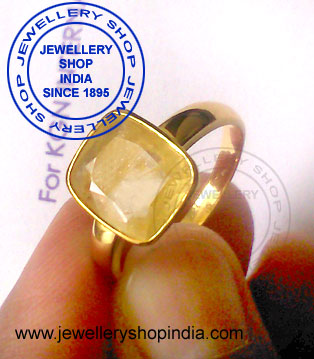 Yellow Sapphire Gemstone Ring Design for Men