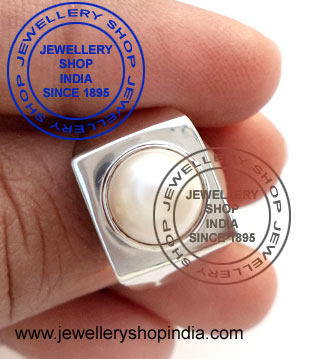 Pearl Gemstone Birthstone Ring Designs in Silver